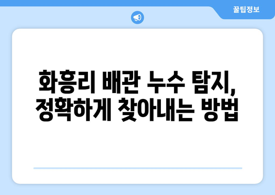 충청남도 공주시 화흥리 배관 누수 해결 가이드| 원인 분석부터 전문 업체 추천까지 | 배관 누수, 누수 탐지, 누수 수리, 공주시 배관